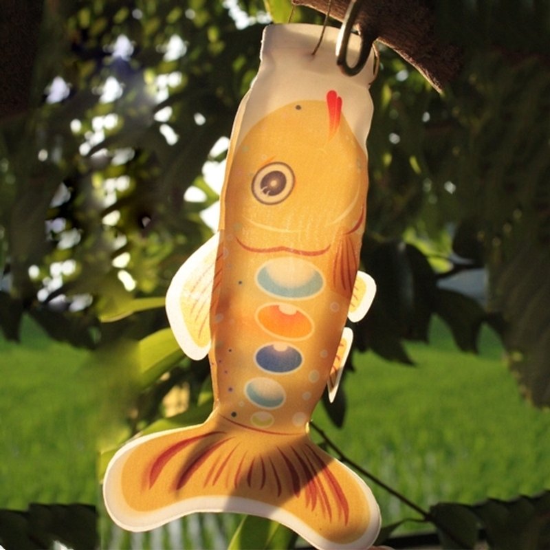 台灣鮭魚旗15CM (土黃) - 擺飾/家飾品 - 其他材質 黃色
