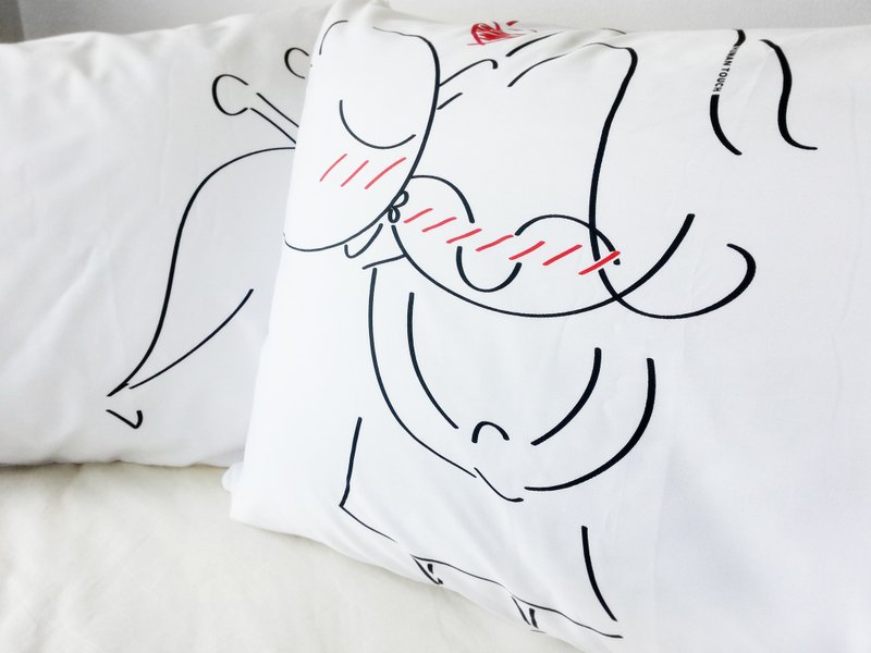 "Kiss You Goodnight" Boy Meets Girl couple pillowcases by Human Touch - Pillows & Cushions - Other Materials White