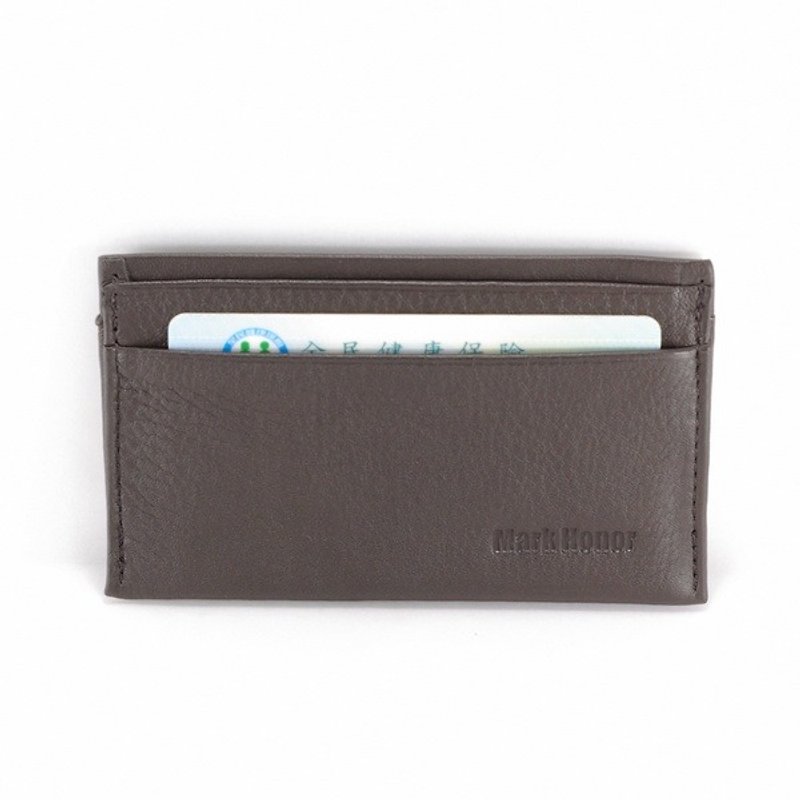 Simple Minimalist Wallet Brown Business Card Holder-2pcs 165 Yuan/pc - Card Stands - Genuine Leather Brown