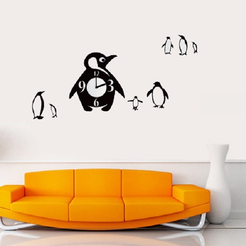 / 企鵝 Penguin / 無痕時鐘壁貼 - 時鐘/鬧鐘 - 其他材質 