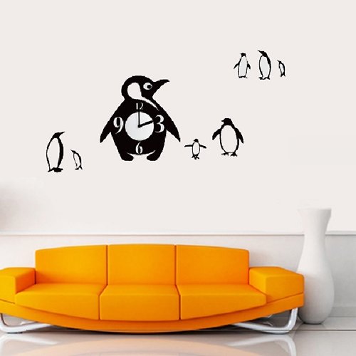 Smart Design 設計 壁貼 / 企鵝 Penguin / 無痕時鐘壁貼