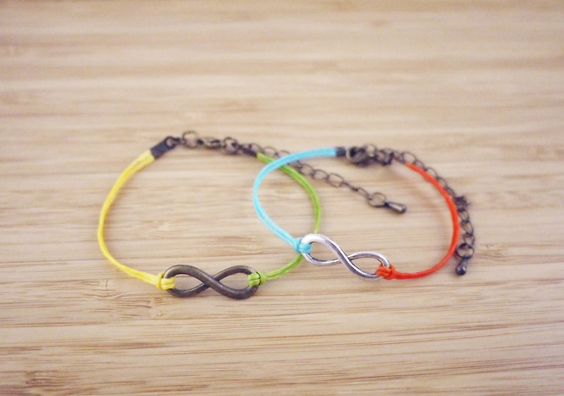 [Mini Infinity] Wax Thread Handmade Bracelet - Bracelets - Other Materials Multicolor