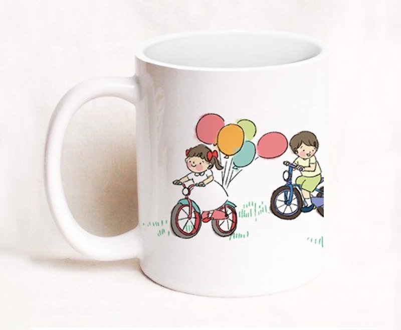 Still Yue Daily / Bicycle Dating Mug ı Porcelain Cup セット紫児 Custom - マグカップ - その他の素材 多色