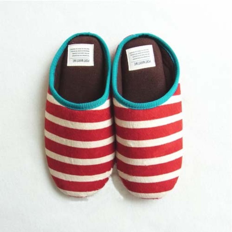 女孩寓所 ::日本CDF etendue 室內拖鞋 -紅 - Women's Casual Shoes - Cotton & Hemp Red