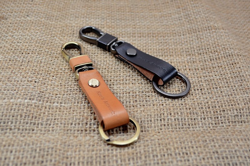 【鞟】 hand-made hand / hand-made leather leather key ring - Keychains - Genuine Leather 