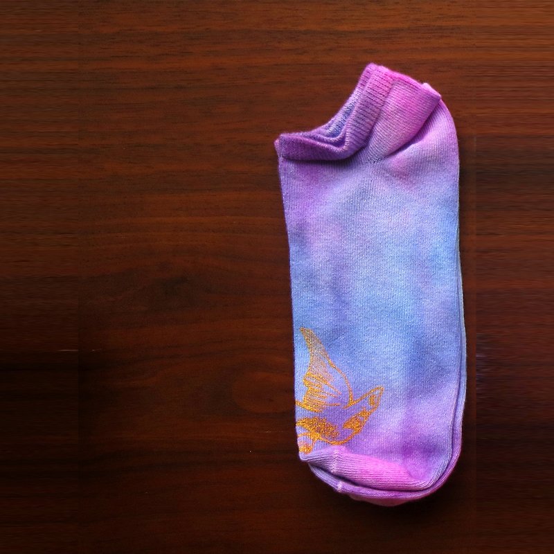 手染襪 01 / gradation sox 01 - 襪子 - 棉．麻 紫色