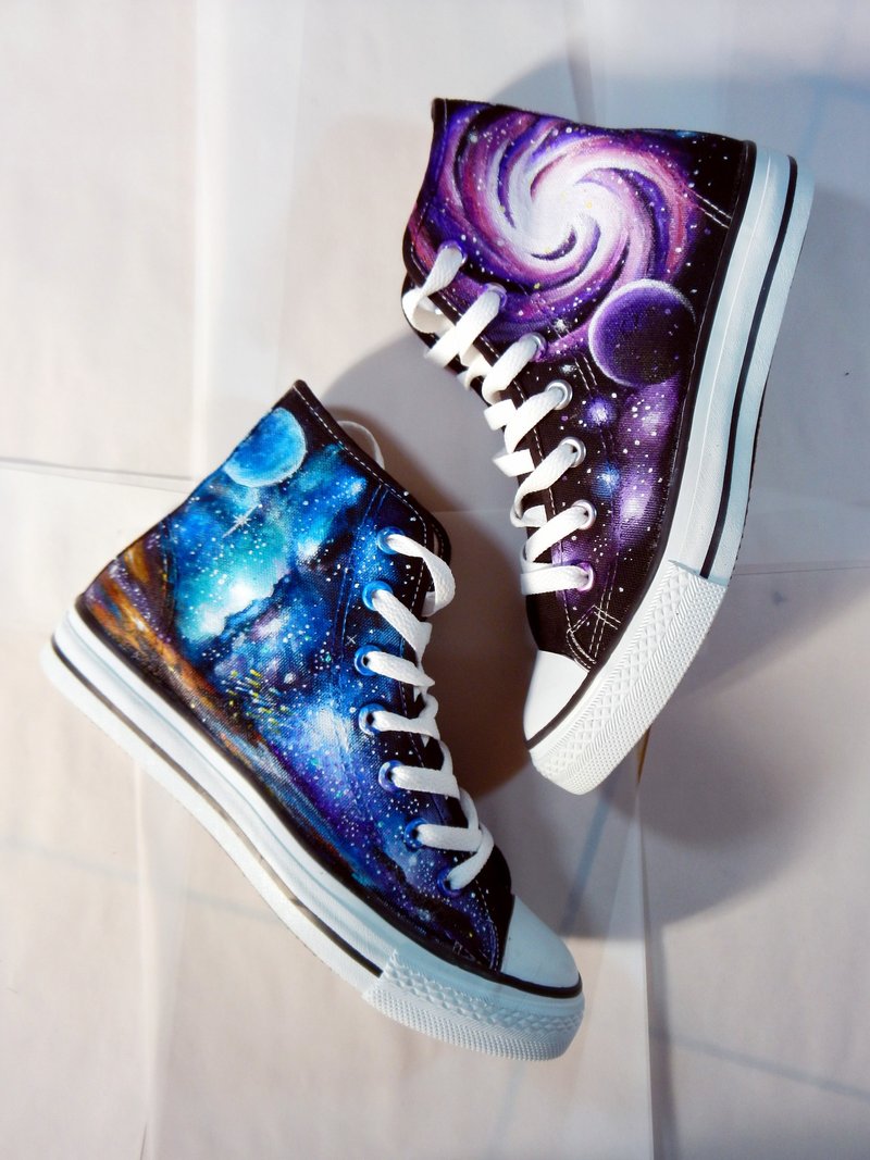 god leading- Galaxy [series] "colored section" Space Galaxy Draws hand wa ki ma si described using MIT in Taiwan Fu licensing - Women's Casual Shoes - Waterproof Material Multicolor