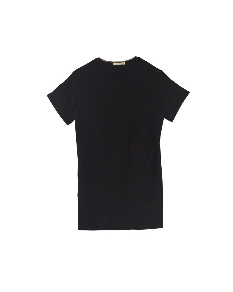 サイドドレスタイド - ワンピース - コットン・麻 ブラック