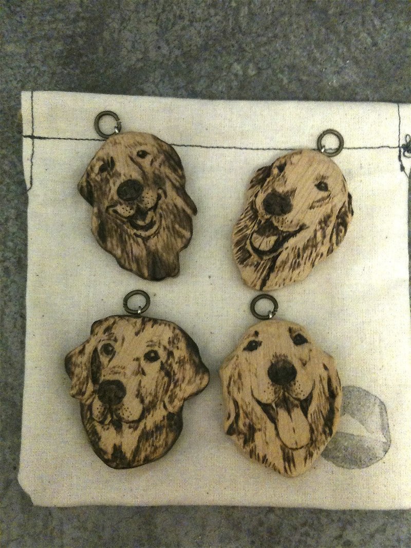 Wood Collars & Leashes Brown - Cypress handmade custom dog pet cat head necklace. Keychain