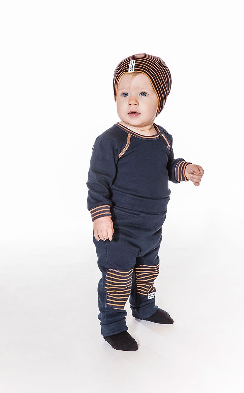【Swedish Children's Clothing】Organic cotton onesies pants 3 years old to 8 years old blue - Onesies - Cotton & Hemp Blue