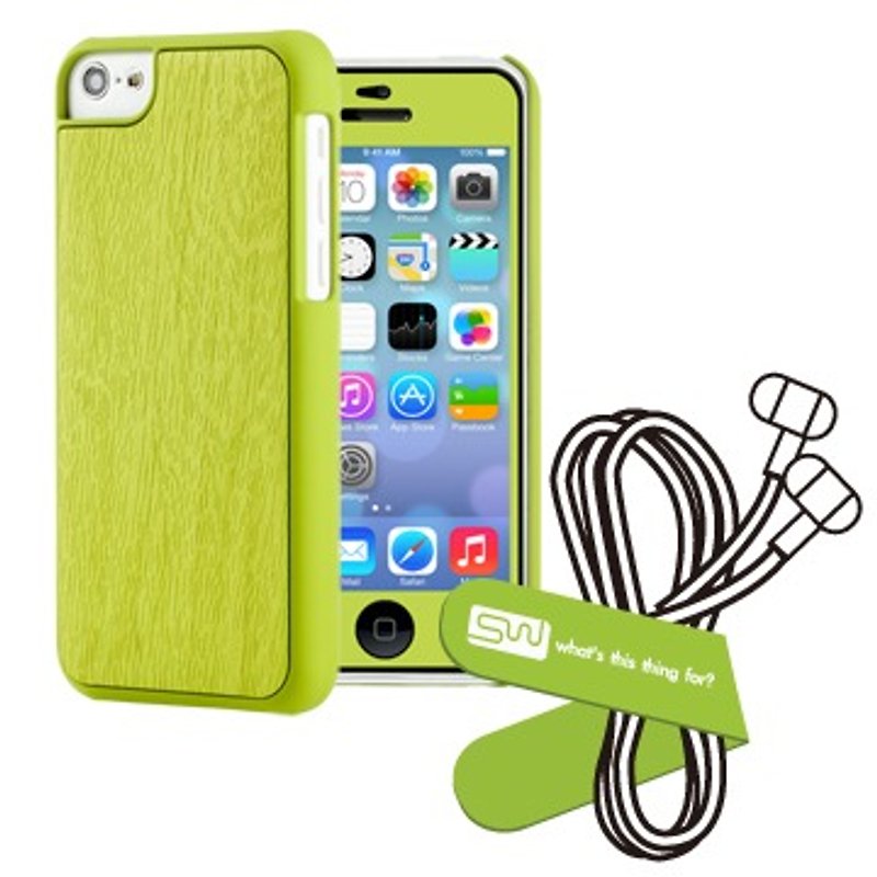 SIMPLE WEAR iPhone 5C Case forest-based wood combination - Green (4716779653489) - เคส/ซองมือถือ - ไม้ สีเขียว
