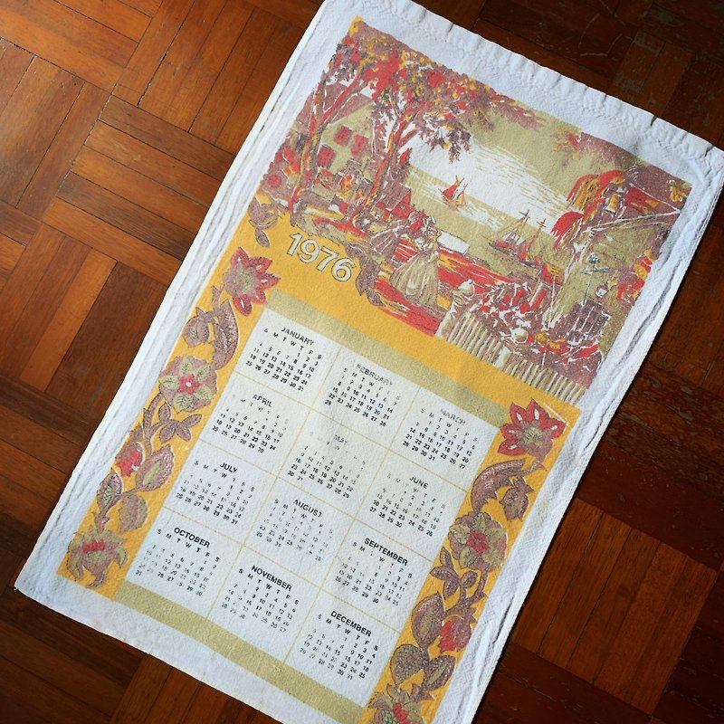 1976 Bless the house, an early American canvas calendar - Wall Décor - Other Materials Multicolor