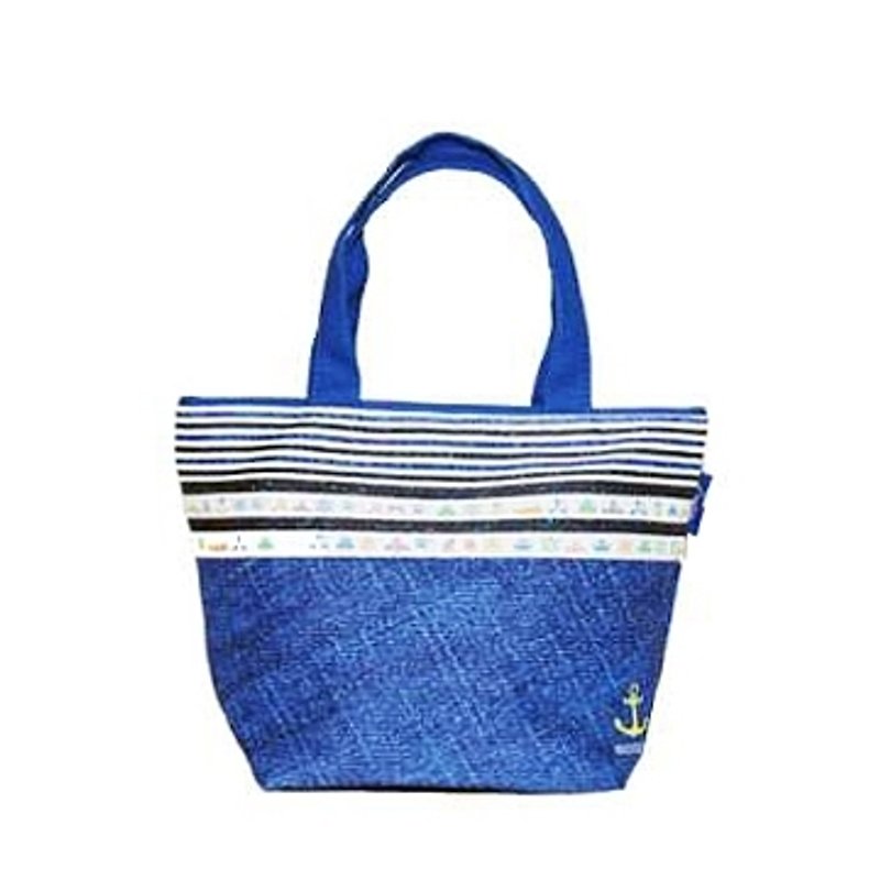 カウボーイ海の風|小さなトートバッグ|バッグ|ランチボックスバッグ|キャンバスバッグ|防滴設計|ポータブルパケット - トート・ハンドバッグ - 防水素材 ブルー