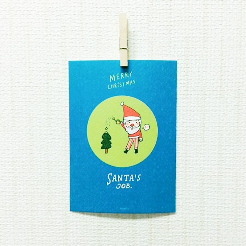 サンタクロースの日常・マガイのポストカード - カード・はがき - 紙 ブルー