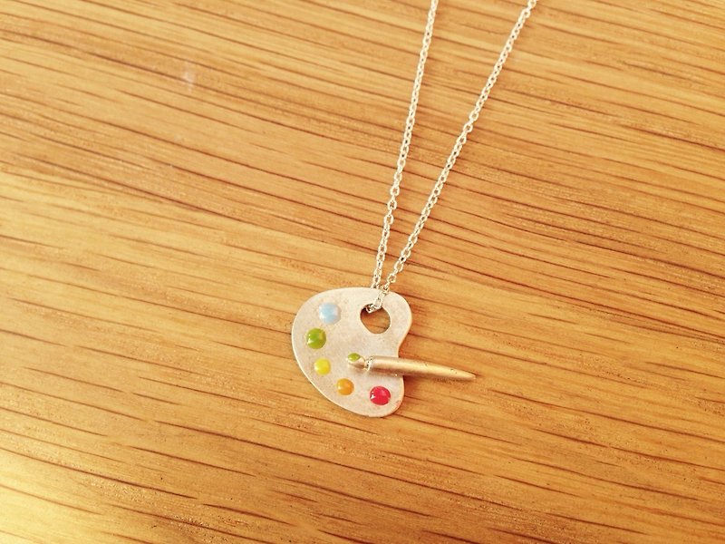 Mini Palette Necklace - สร้อยคอ - โลหะ หลากหลายสี