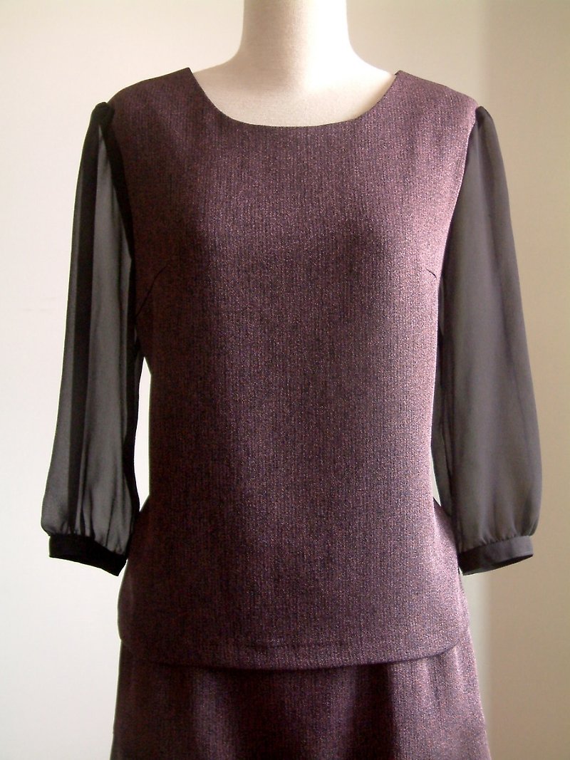 平衡系列-上衣(深紫) - 女上衣/長袖上衣 - 其他材質 紫色