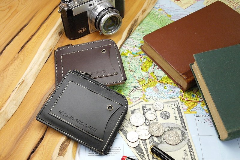 革職人 LEATHER FACTORY【Liberty L-Zip Coin Case / Wallet / Purse】Made in Japan - Wallets - Genuine Leather Multicolor