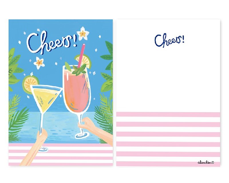 Celebrating an illustration postcard/card - การ์ด/โปสการ์ด - กระดาษ สีน้ำเงิน
