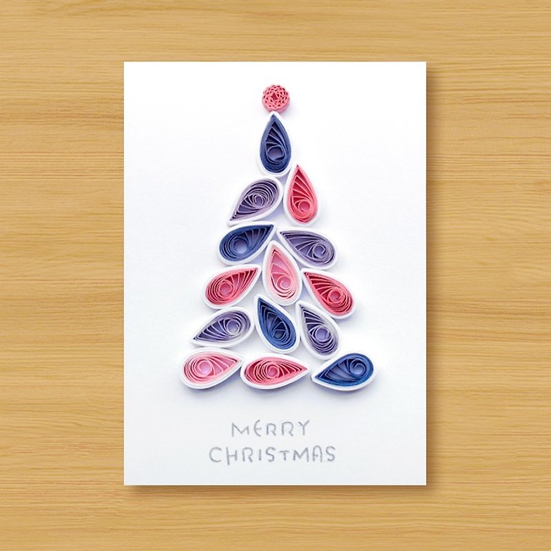 手工捲紙卡片 _ 聖誕樹 I ... 聖誕卡、聖誕節 - 卡片/明信片 - 紙 藍色
