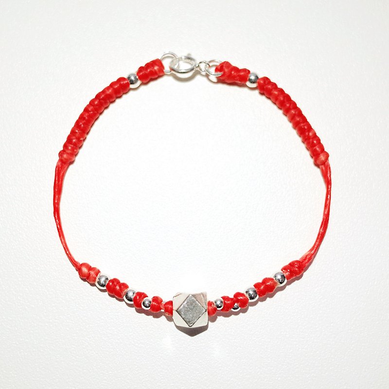 Wax Line Silk Bracelet , Silver925 (17 colors) - สร้อยข้อมือ - ขี้ผึ้ง สีส้ม