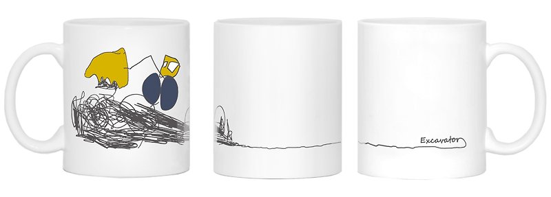 (Direct purchase of goods) "Excavator" mug (free inscription limited to computer blackbody) - Mugs - Pottery Multicolor