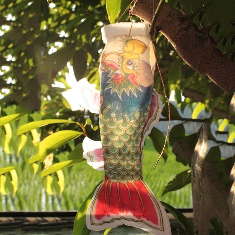 台湾 Drangon 魚の旗 15 センチメートル - 置物 - その他の素材 多色