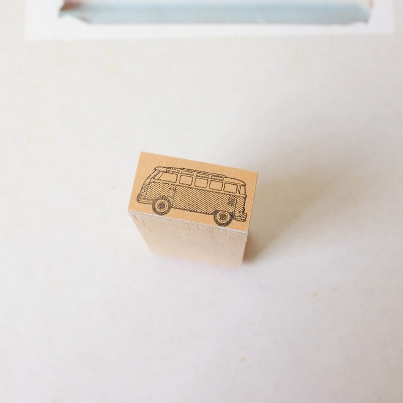 | 切手 | No.045 フォルクスワーゲン バン - はんこ・スタンプ台 - 木製 