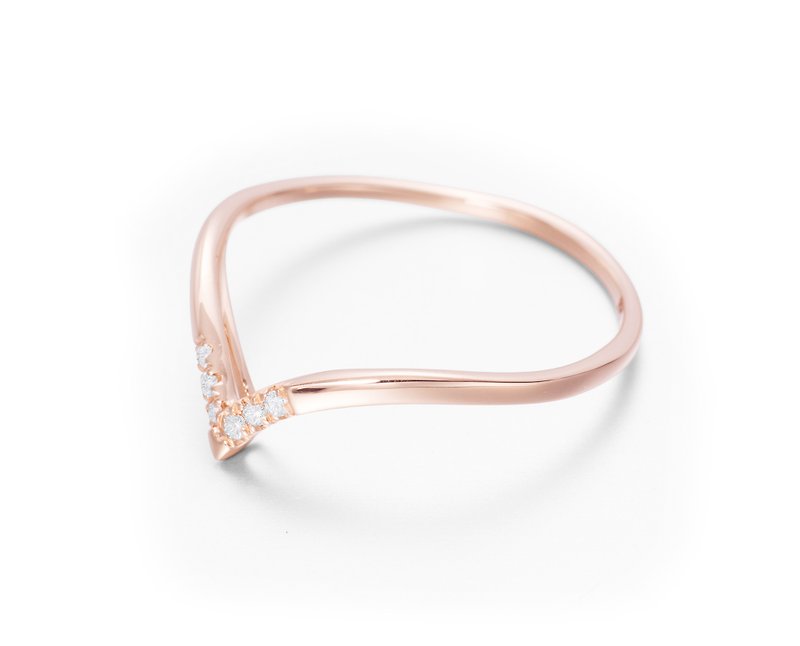Princess Crown Ring, 14k Rose Gold Princess Ring, Queen Diamond Engagement Ring - แหวนคู่ - เพชร สีทอง