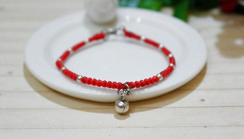 Thai Silk Wax X Silver Jewelry _ 叮叮 When / / can choose color // Baby - Bracelets - Wax Red