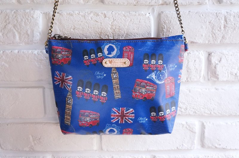 French Dou Fashion Chain Bag-British French Dou - กระเป๋าแมสเซนเจอร์ - วัสดุอื่นๆ สีน้ำเงิน