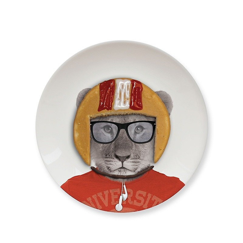 マスタード動物7インチのディナープレート - 若き獅子たち - 小皿 - その他の素材 ホワイト