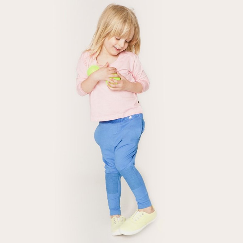 【北歐童裝】瑞典兒童有機棉飛鼠褲9歲至10歲 藍 - 童裝褲 - 棉．麻 藍色