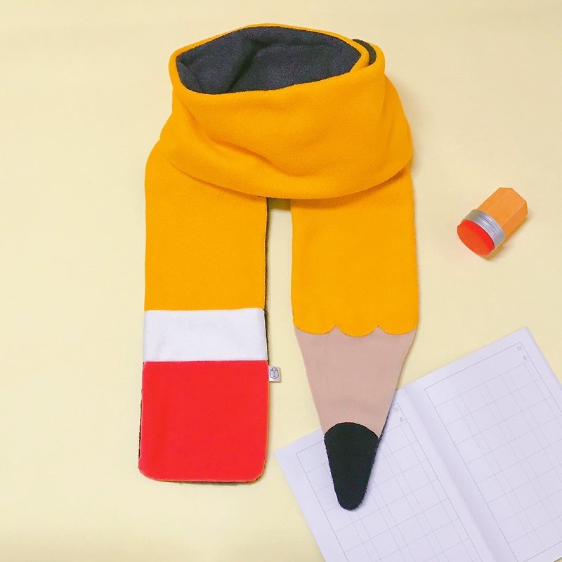 棉．麻 圍巾/披肩 黃色 - 童年黃 / 鉛筆圍巾