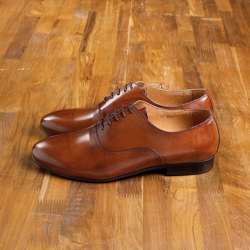 Vanger elegant and beautiful ‧ British style elegant narrow version of Oxford shoes Va22 coffee - รองเท้าอ็อกฟอร์ดผู้ชาย - หนังแท้ สีนำ้ตาล