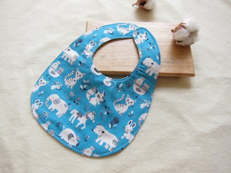 Forest animals large collection - cotton baby bibs, bibs (blue) - Bibs - Other Materials Multicolor