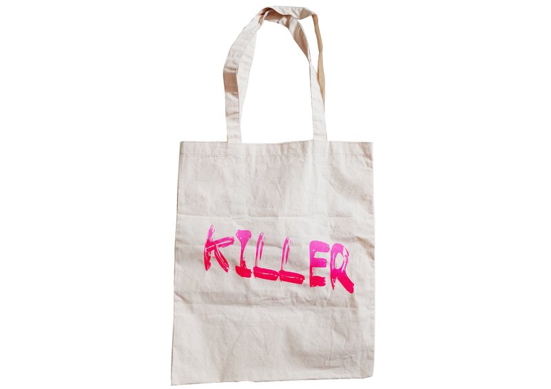 【隱性/顯性】::手工::布袋::『KILLER.』/購物袋/書包/隨身包/文青/類帆布/禮物/肩背/A3大小 - 側背包/斜背包 - 棉．麻 卡其色