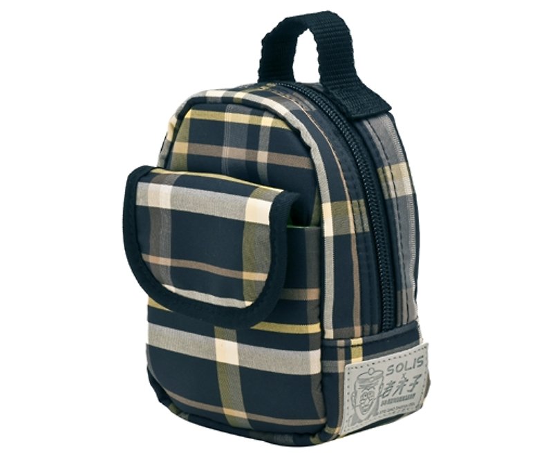 SOLIS [ Old Master Series ] Premium Purse Bag /Waist Bag(black/white/yellow line) - Toiletry Bags & Pouches - Polyester Black