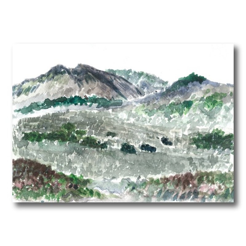 【台灣高山】蕭瑟的南湖大山 - 手繪明信片 - 心意卡/卡片 - 紙 灰色