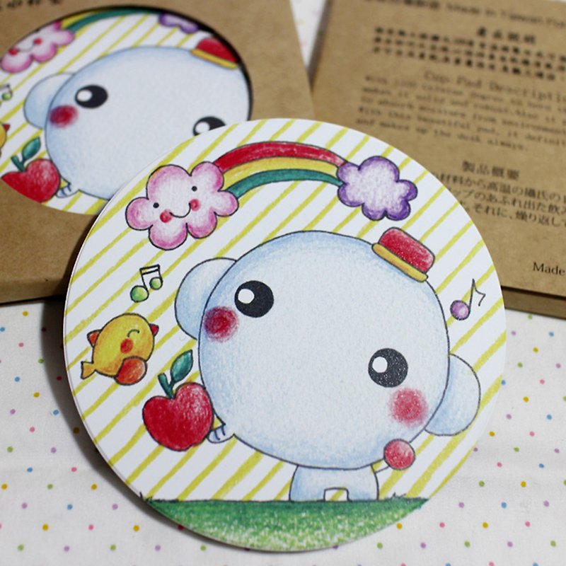 Ceramic Absorbent Coaster_(Elephant Apple) - Coasters - Other Materials Multicolor