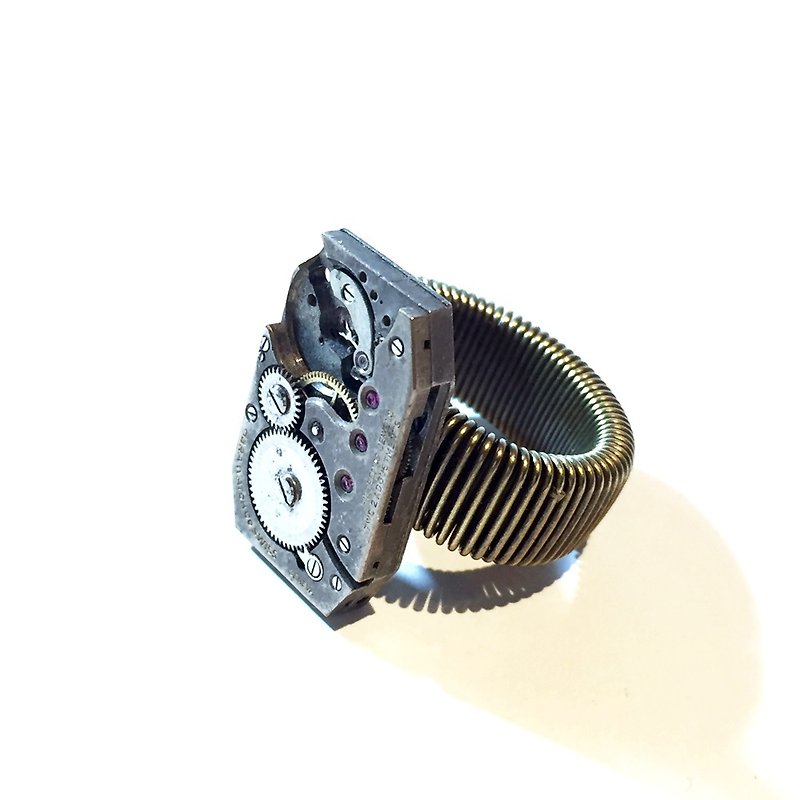 1920 Movement Steampunk Ring - General Rings - Other Metals Gray