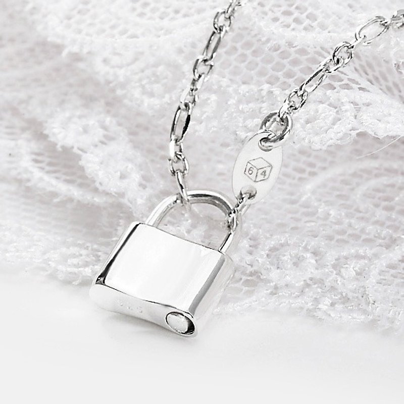 心鎖Heart Locks 925純銀項鍊(小) 鎖頭造型-ART64銀飾 - 項鍊 - 其他金屬 白色