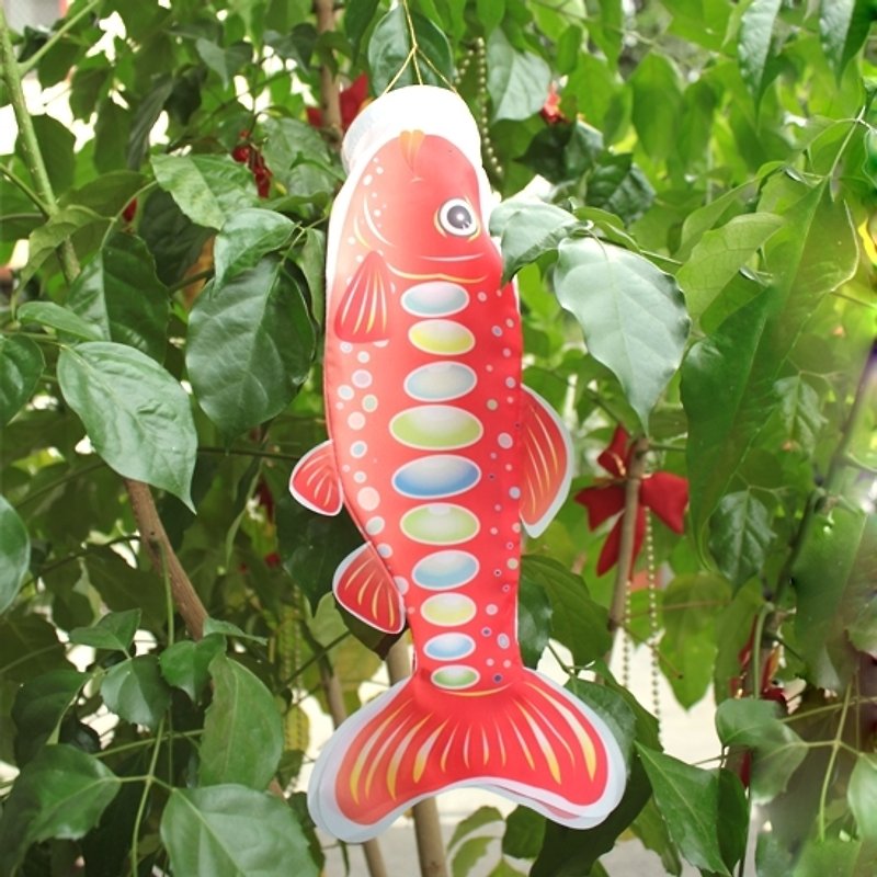 台灣國寶魚[櫻花鉤吻鮭]魚旗 30CM (紅) - 擺飾/家飾品 - 其他材質 紅色