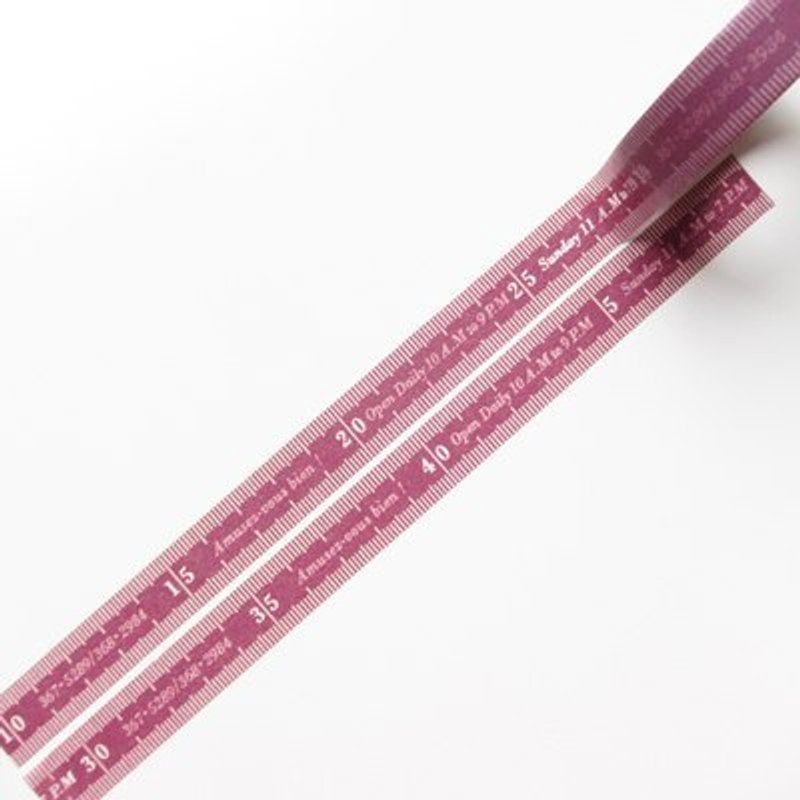 Aimez le style 和紙膠帶 (01009 古董量尺-深藕色) - 紙膠帶/和紙/PET - 紙 紫色