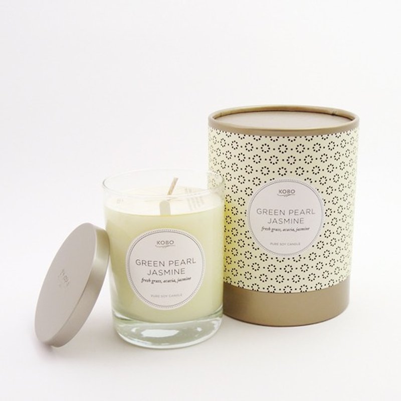 【KOBO】American Soybean Essential Oil Candle-Jasmine Tea (330g/Can burn 80hr) - Candles & Candle Holders - Wax Yellow