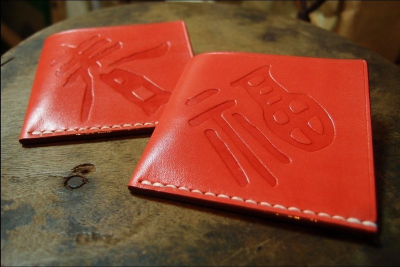 【春節限定】 Pocket Wallet 口袋夾 鈔票夾 皮夾 紅包 by Min's手工皮製所 - 錢包/皮夾/長短夾 - 真皮 紅色