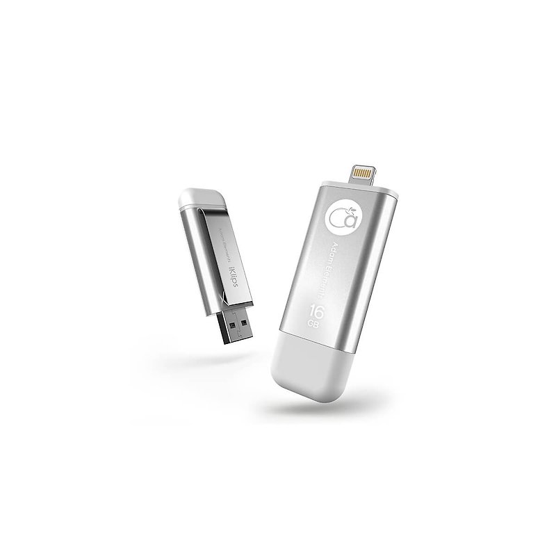 iKlipsアップルのiOS USB3.1フラッシュドライブ16ギガバイト銀の双方向 - USBメモリー - 金属 グレー