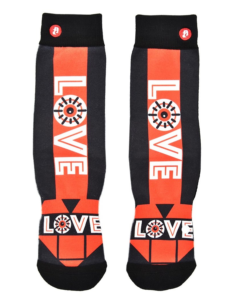Fool's Day Printed Crew Socks - Love Arrow - Socks - Cotton & Hemp Red