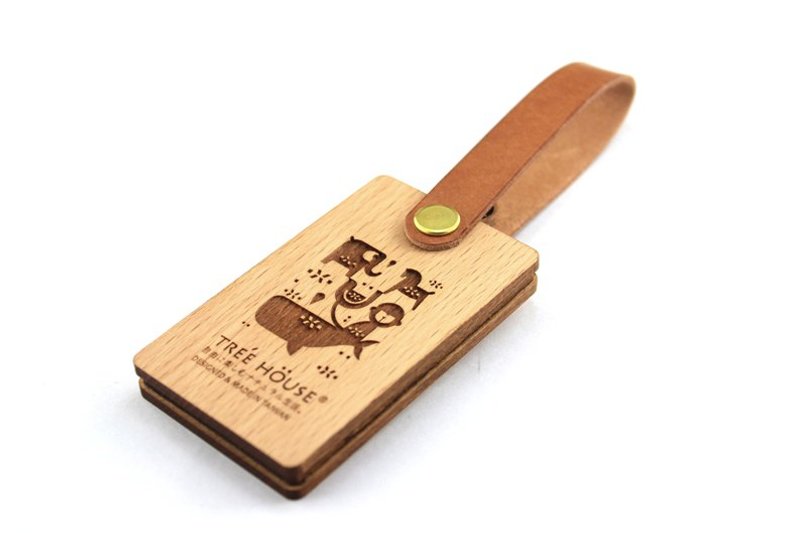 卡片式行李吊牌-快樂動物園wooden luggage tag-客製化商品 - 其他 - 木頭 