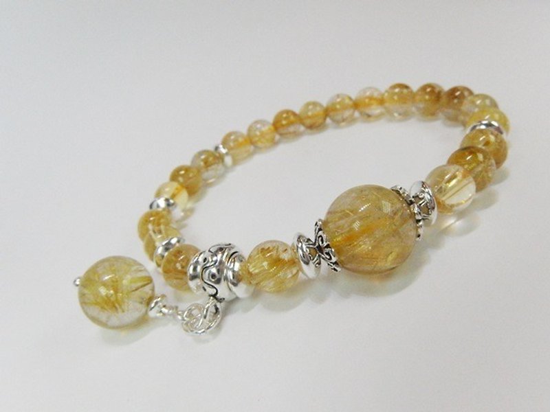 "Bright pleasing" - natural blond @ citrine 925 sterling silver bracelet. Hong Kong original design - Bracelets - Gemstone Yellow