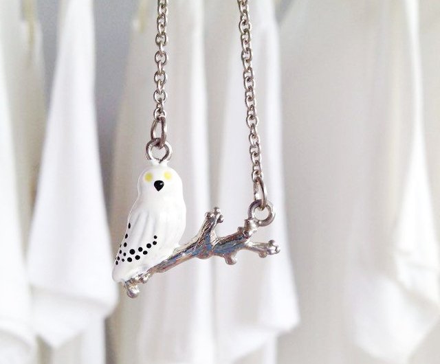 white owl pendant